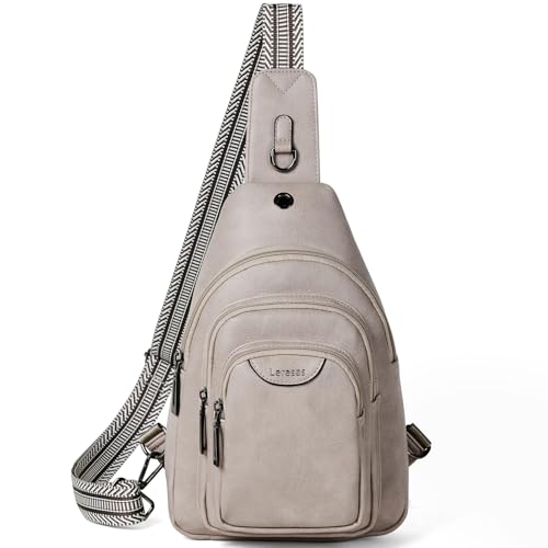 10L Crossbody Sling Bag for Women Men Anti Theft Cross Body Fanny Pack Belt Bag Purse Gifts for Women Faux Leather (10L / 10l-light Grey)