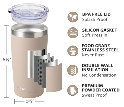 Coffee Tumbler (Powder Coated Taupe)