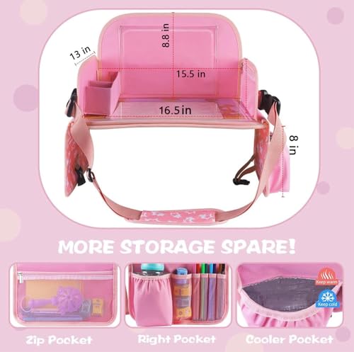 Kids Travel Tray for Toddler Car Seat (Ariel PinkStar)
