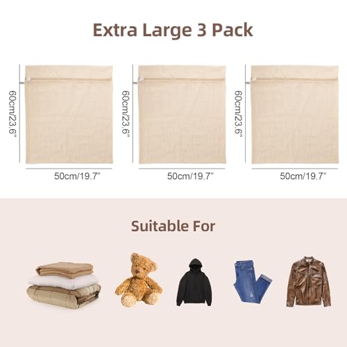 100% Pure Cotton Mesh Laundry Bags (XX-Large)