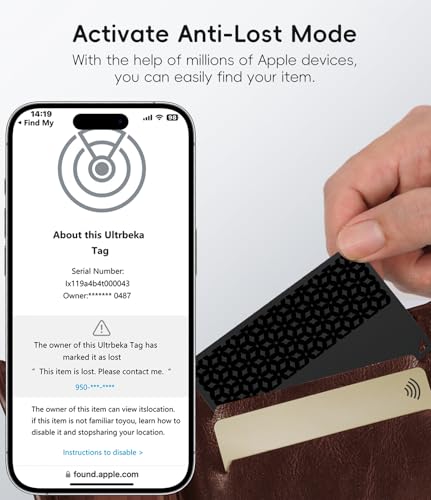 Ultra Thin Wallet Tracker Card [Apple MFi Certified] Air Tag Card (1-Pack / Dark Blue)