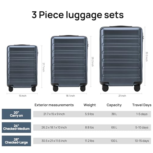 Large Checked Luggage 28 Inch (01-Grey (Andes) / Checked 28-Inch)