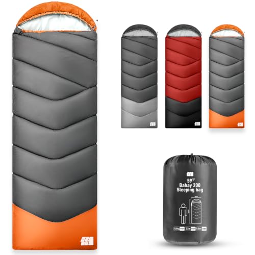 Sleeping Bags for Adults Kids 4 Season Camping Sleeping Bag Gear (Light Purple)