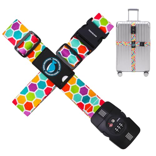 Travelkin Luggage Straps TSA Approved (Honeycomb)