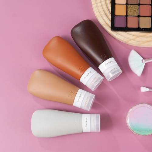 Travel Bottles for Toiletries (Brown 3oz / 3 Ounce)