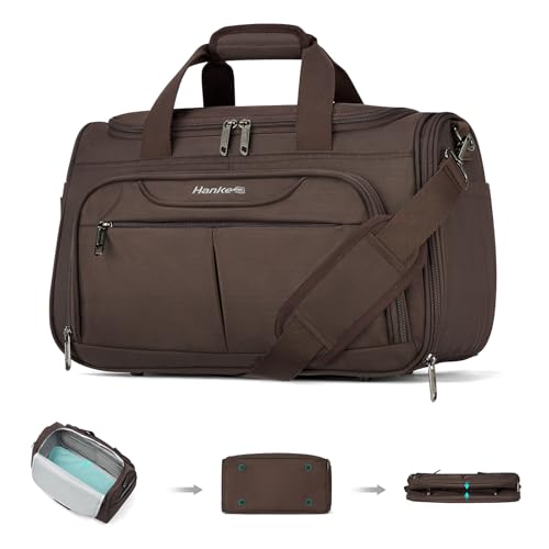 Small Underseat Carry On Luggage Bags for Travel with 10 Pockets (Coffee / Underseat Carry-On)