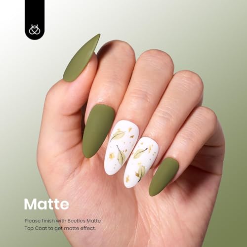 Beetles Olive Green Gel Nail Polish (H - Creme Green | Moss Green)