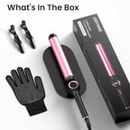 1.25 Inch Curling Wand for Long Hair (1 1/4" Pink&Black)