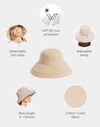 Women's Holiday Sun Hat UPF 50+ (Small-Medium / Natural/Beige)