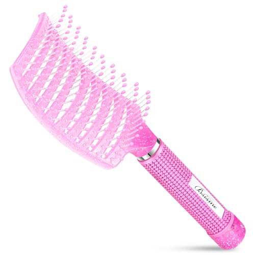 Hair Brush with Hair Clips (Pinkish Purple)