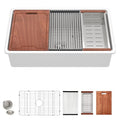 33"x19" White Undermount Sink Ledge Workstaion (33"x19"x10" / White)