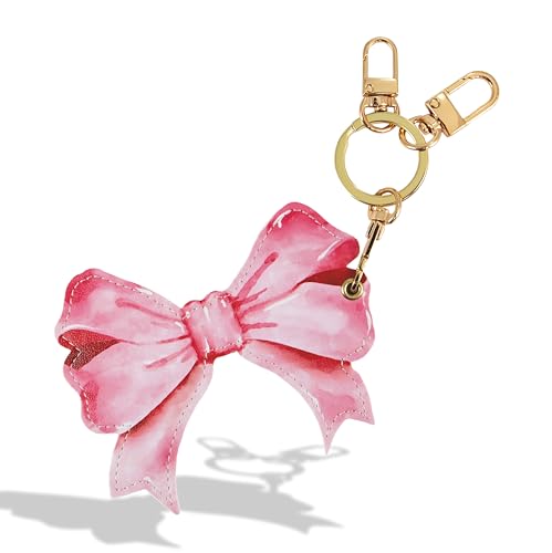 Keychain Case Compatible with Apple AirTag (Pink Bow)