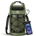 5/10/25/30/40L Waterproof Dry Backpack & Phone Case- Large Floating Dry Bag for Kayaking, Travel, Hiking, Fishing, Camping, Motorcycles & Beach, Heavy-Duty Roll Top Men/Women (Green) (25l+ Green / 30L)