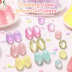 Beetles Jelly Gel Nail Polish Set (A - Pink Yellow Blue | Soft Glow Pudding)