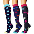 Compression Socks for Women & Men Circulation (Small-Medium / 12 Black/Blue/Pink)