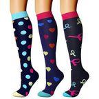 Compression Socks for Women & Men Circulation (Small-Medium / 12 Black/Blue/Pink)