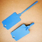 100pcs Reusable Blank Plastic Tags Ties Key Tags 1.45"*2.48" Serrated Tension Sealing Strap with Large Label Plastic Tie Mark Label Waterproof Hang Sign Write on Tag (Blue)