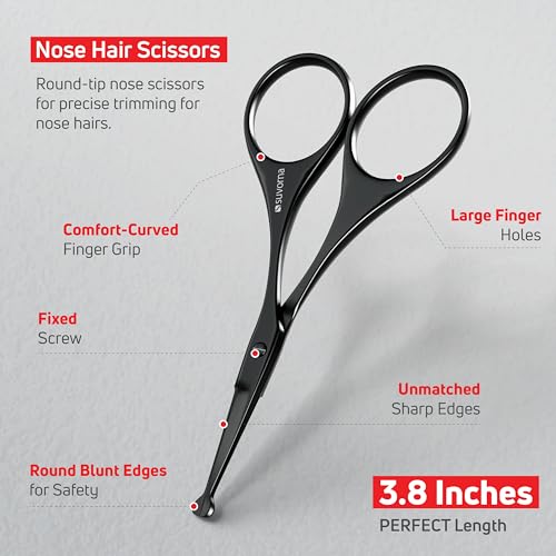 Premium Beard & Mustache Set with Beard scissors for men (4.5" Beard & Mustache Scissors / Black)