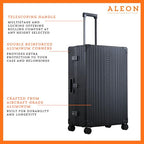 32" Aluminum Macro Traveler Checked Spinner Luggage (32 Inches / Onyx)