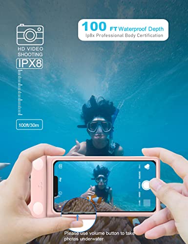 Waterproof Phone Pouch (2 Pack - Meow Pink & Blue7.0")
