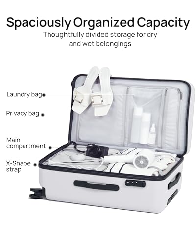 Carry On Suitcase (06-Solid White (Danube) / Carry-On 20-Inch)