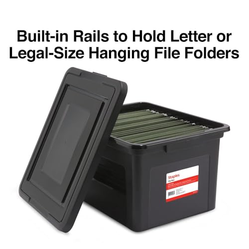 Plastic File Box with Snap Lid (Black)
