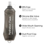 GYGYL Soft Flask Collapsible Water Bottle for Sports (2Pcs 150ml Grey)