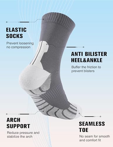Crew Compression Running Socks (9-13 / H-blue White Purple-3pairs)