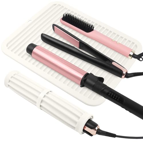 Silicone Heat Resistant Mat for Hair Tools (Ivory / Oversize)