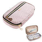 Travel Pill Organizer 2 Times a Day with Cute Fabric Pill Case (Piink / Small)
