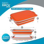18L Collapsible BBQ Prep Tub with Lid (Orange / 22"L x 16"W x 7.1H")