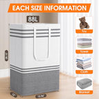 3 Pack Large Laundry Baskets (3 x 88L)