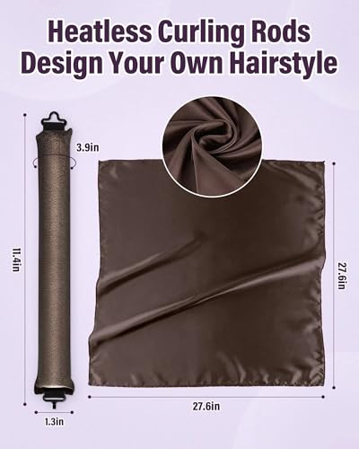 Heatless Hair Curler Overnight Curls (Brown(Pack of 3))