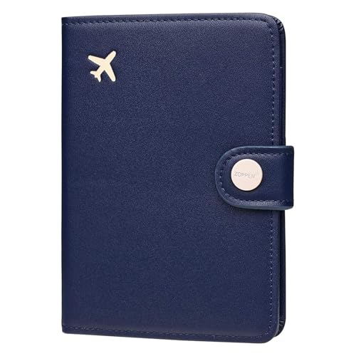 Passport Holder for Travel (Navy Blue)
