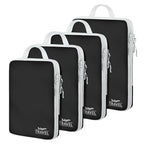 4 Set Compression Packing Cubes (Black-4pcs / Set of 4)