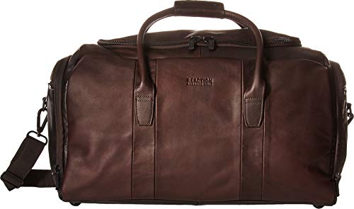 Duff Guy Colombian Leather 20" Single Compartment Top Load Travel Duffel Bag (20-Inch Top Load Duffel (W/ Shoe Compartment) / Brown)