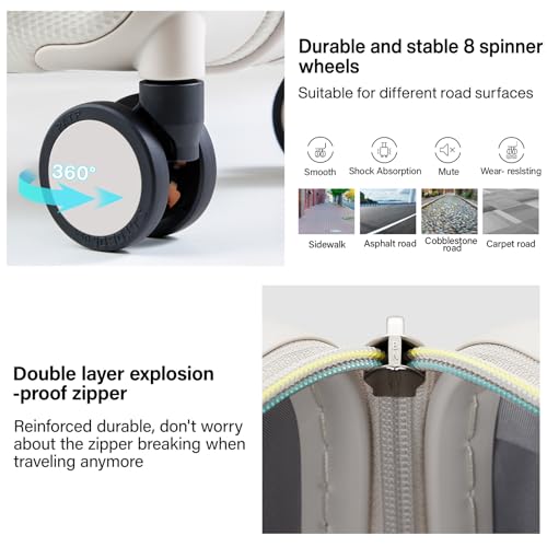 Expandable Hard Shell Luggage Sets (2 Pc Set EXT (20/29) / Ivory White)