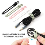 20Pcs Silicone Cable Ties (4.2Inch / 20pcs-pink)