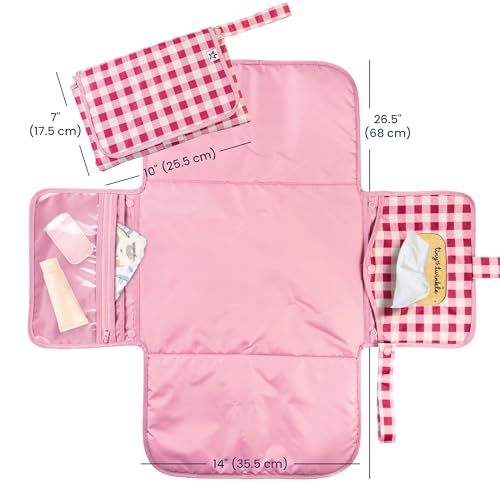 Portable Diaper Changing Pad (Raspberry Gingham)