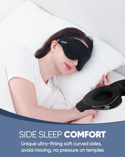 Luxury Sleep Mask for Women Men Patented Light Blocking Design (A-black)