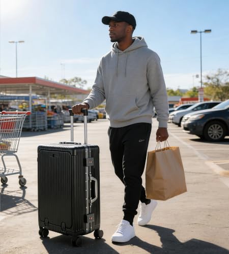 PC Hardside Carry On Luggage (A2-Jet Black (zipperless closure) / 22.5")