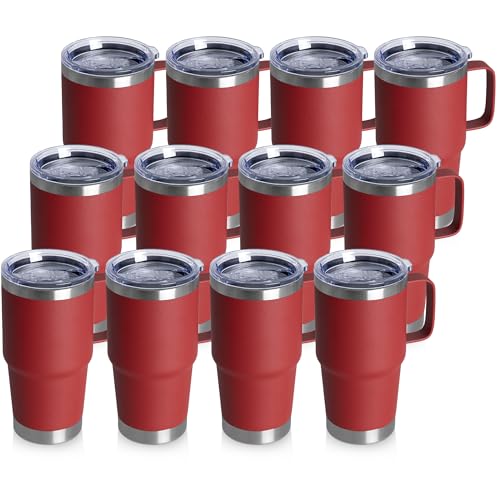 20oz Tumbler Bulk with Lid (Red / 20 Ounces-12)