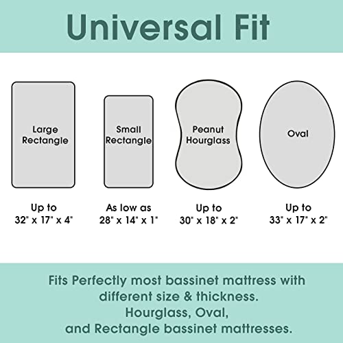 Stretch Fitted Bassinet Sheet Set BROLEX 2 Pack Cradle Sheets for Bassinet Pad (Jungle Animals / 32x16 Inch)