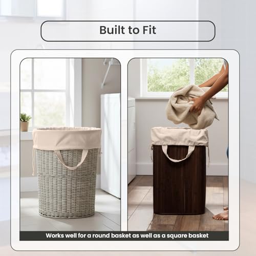 LFH Home Large Premium Cotton Rich Canvas Laundry Bag with Drawstring and Handles Heavy Duty (20”x30” (Pack of 4) / Natural)