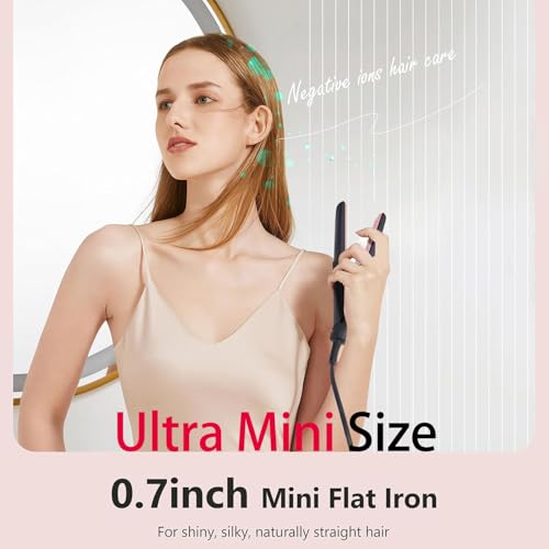 Ultra Mini Hair Straightener Flat Iron for Short Hair (Ultra Mini 0.7-inch_grey)