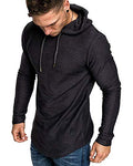 Mens Fashion Athletic Hoodies Sport Sweatshirt Solid Color Fleece Pullover black 3XL (3X-Large / Black)