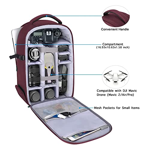 Camera Backpack (Wine Red)