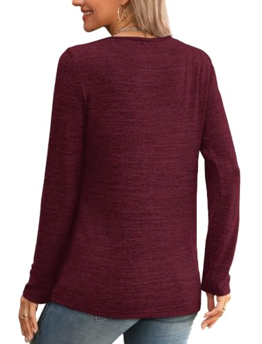 Winter Clothing for Women Fall Tuincs Trendy Christmas Shirts Dark Red S (Small / Dark Red)