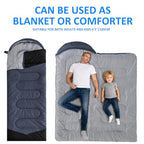 Camping Sleeping Bag (50-80°F Everyday 3 Season - Grey)