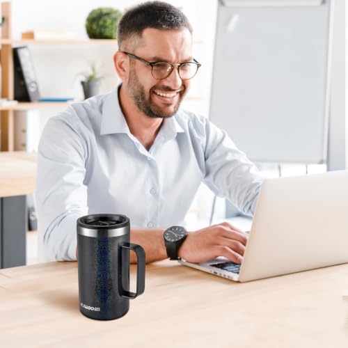 2 Pack 20 oz Insulated Coffee Mugs (B2.Glitter Black+White / 20 ounces (2 pack))
